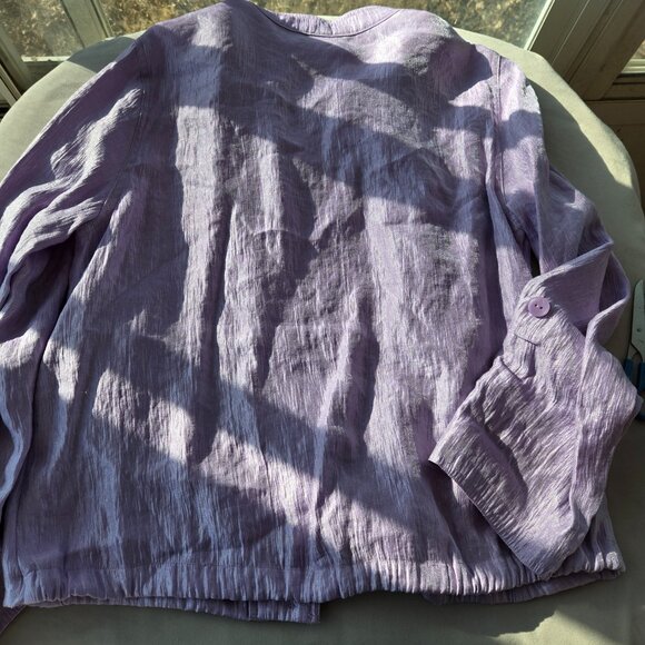 Christopher & Banks Shimmery Jacket Lightweight Lavender Color Sz L - Picture 5 of 9